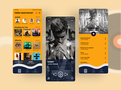 O'MUSIC app design mobile ui