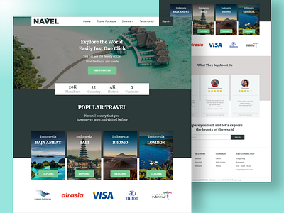 Website Travel (NAVEL) app branding design travel ui ux web design