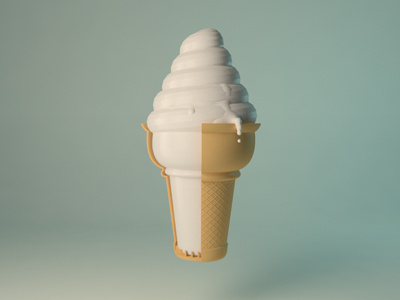 Ice Cream brown clue cone cream drip ice ice cream melt white