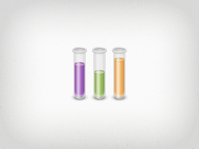 Test tubes green icon orange purple test tube