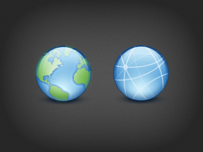 Globes blue earth globe green icon sphere
