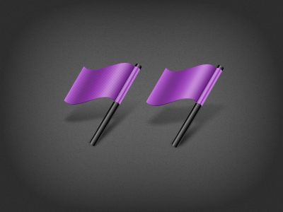Textured Flag (Left) black flag icon purple
