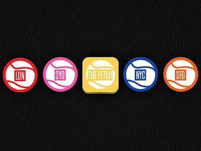 Thefetch ball blue icons ldn logo magenta nyc orange pink red sfo syd tennis thefetch yellow