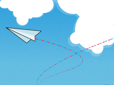 Paper Plane icon email paper plane clouds texture illustration