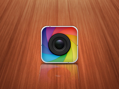 iOS photo app icon app camera colour grain ios iphone kaleidoscope lens photo spectrum wood
