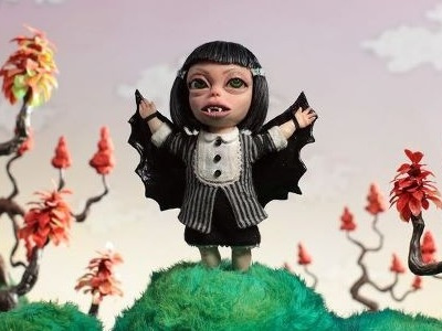 Stop motion, short film. artwork bats character child fields stop motion trees