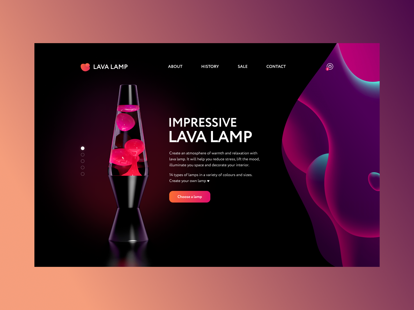 Daily UI 003 • Landing Page — Lava Lamp by Julia Shkudo on Dribbble