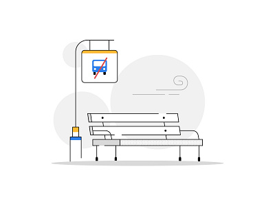 No bus service in this route! 🙅‍♂️ bus bus stop empty state illustration product