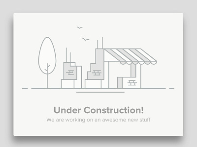 Under Construction - Illustration building error geometry illustration maintenance store tree ui under construction