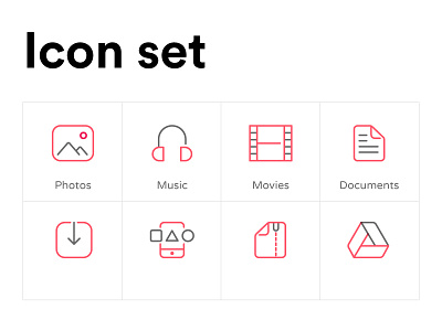 Icon Set - Inside App app download drive iconograph icons lines minimal music product stroke ui ux