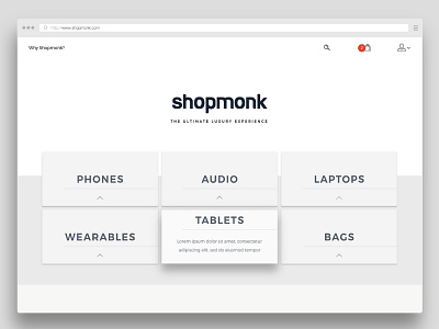 Shopmonk Website UI cards minimal product shopping tile view ui ux website