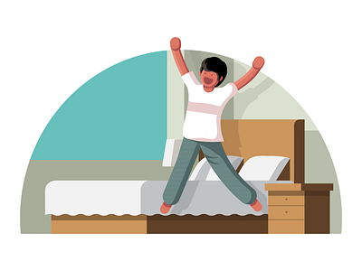 Excellent Stay app bed branding design flat hotel icon illustration ui ux vector web