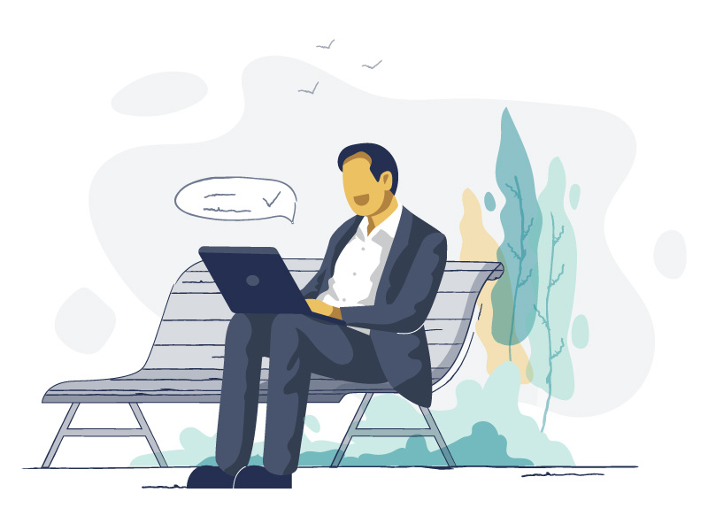 Work on the go hotel flat web ux branding app vector icon ui design logo illustration