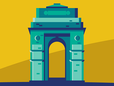 City illustration set - New Delhi app branding city design flat icon illustration logo ui ux vector web