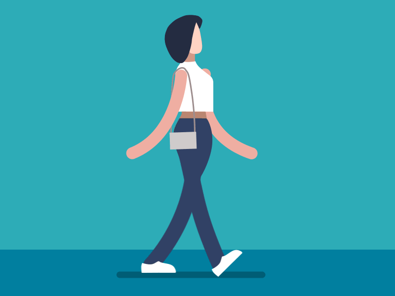 Lady - Walk Cycle animation app branding design flat illustration minimal motion ui ux vector web