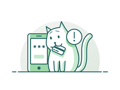 Payment failed app branding cat design flat geometry icon illustration logo minimal pastels payment treebo ui ux vector web