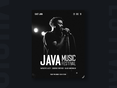 Java Music Festival Poster black dark design display font layout music photoshop poster typeface