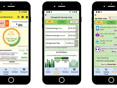 Commonwealth Bank Savings App UI Design