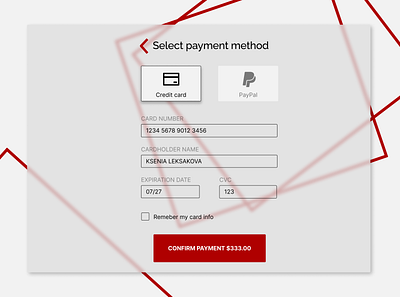 Daily UI: Credit Card Checkout branding creditcardcheckout dailyui dailyui002 design ui uidesign uxui vector