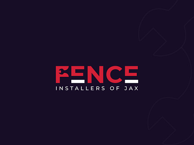 Fence logo design - wrench repair logo mark