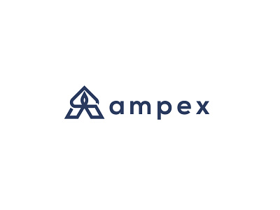 Ampex logo design - lamp light "A" lettermark logo