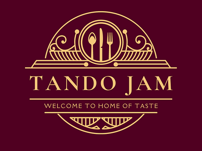 Tando Jam Vintage Luxury Circle Restaurant Logo branding logo logo design logo designing logo designs logos