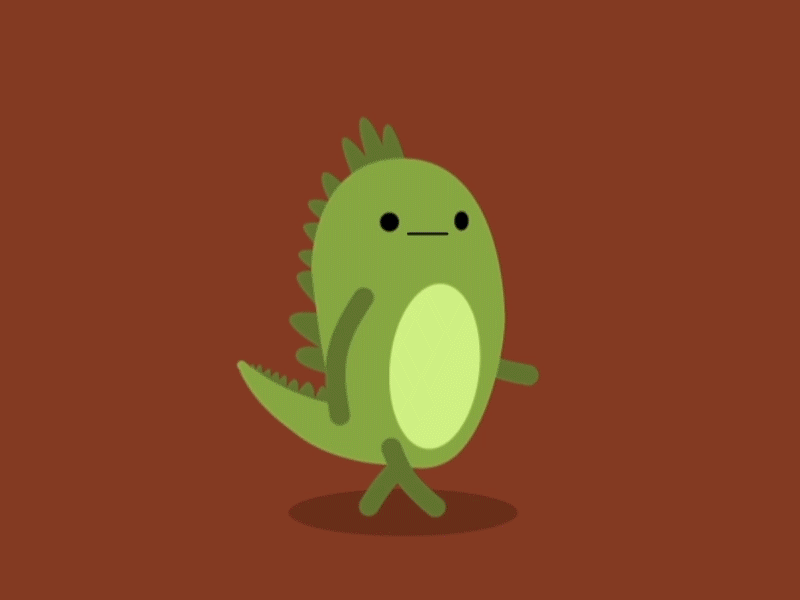Dino character design animation gif after effects animation 2d animation gif art character creation illustration design character animation 2d graphic design dragon flat rig animation loop gif