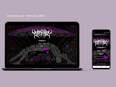 Carbine C Music Artist Website adobe xd artist website bigcartel carbinec ecommerce shop music webdesign