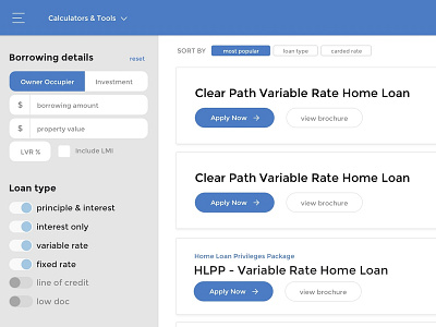 Bank of Queensland - Home loan browser