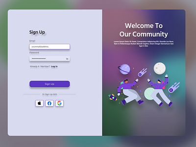 Sign Up Page app branding design graphic design illustration logo sign up typography ui ux vector