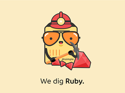 Tiny Ruby character comic dnsimple logo programming ruby