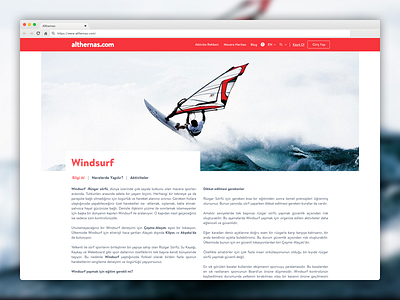 Activity Page for Althernas.Com activity design page ui windsurf