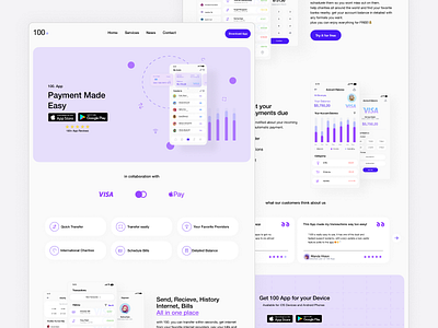 100- Fintech MobileApp Landing page Website