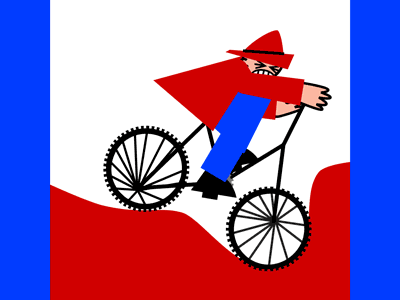 On yer bike cagoule wonky unstable animation after effects wacky bike character