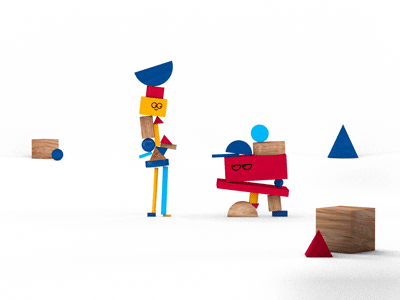 Blocks! etheridge russ toys cute c4d intro show tv physics no animation character