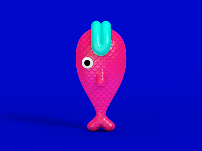 fish 3d art character concept design fish popart russether sea