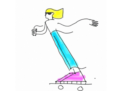 California Commute california coffee russ-ether skater sketch phone app animatic design character animation
