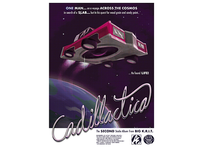 Cadillactica Poster astronauts big k.r.i.t. cartoon comic book cover art design graphic design hiphop illustration poster design