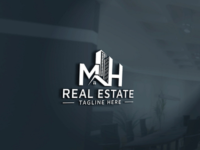 MH real estate property mortgage building construction logo