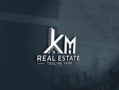 KM real estate property mortgage building construction logo km property km real estate luxury homes logo design