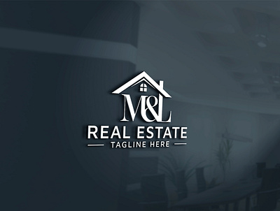 M&L real estate property mortgage building construction logo luxury homes logo design ml property ml real estate