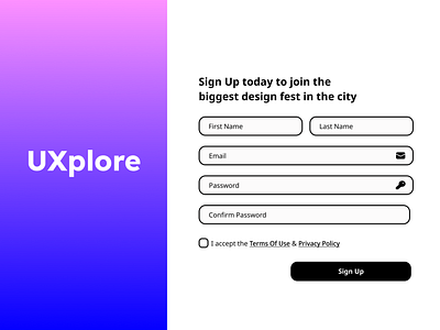 SignUp Page UI Design app dailyui design ui ux