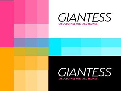 Giantess logo, color palette and typography