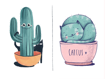 Catcus black cactus cat lover pink