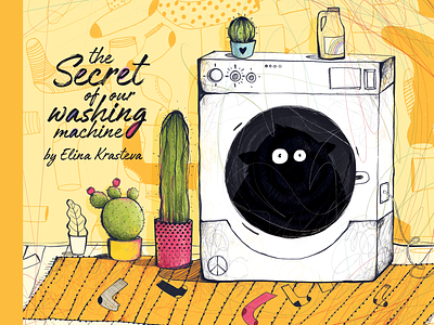 The secret of our washing machine l children’s book childrens book friendships illustration kids monster mystery socks