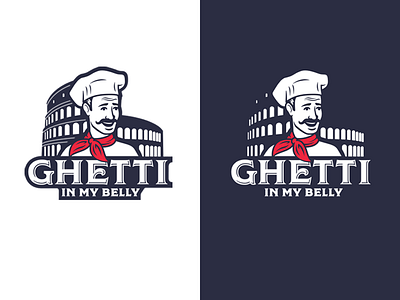 Ghetty In My Belly blue chef cook graphic graphic design illustraiton italian italian food logo red rome
