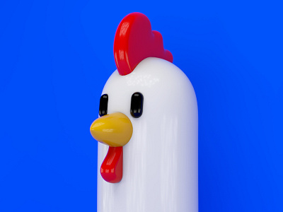 Bok bok 3d art c4d character chick chicken chickens cinema4d plastic simple texture
