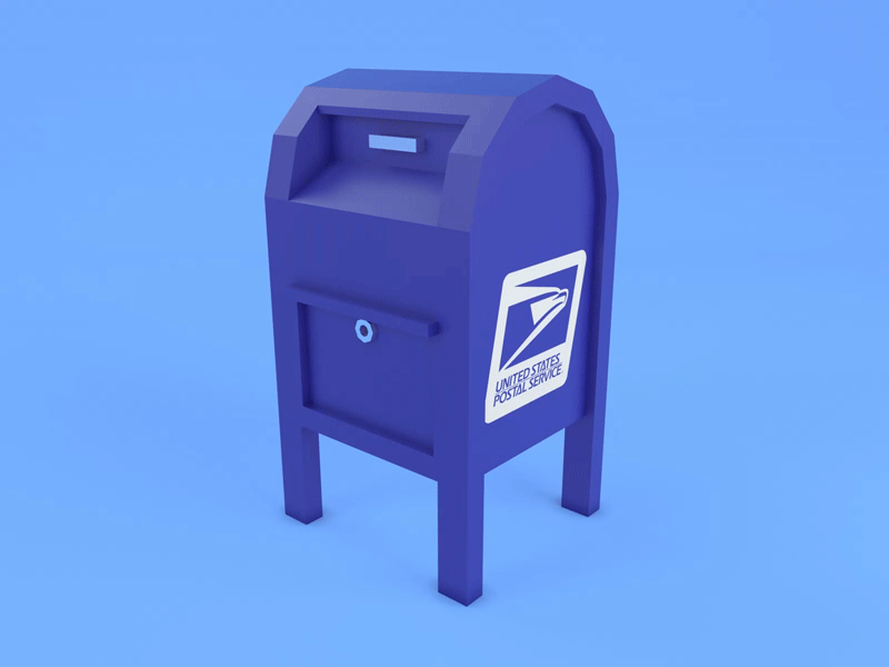 Support the USPS! 3d animation c4d cinema4d happy loop low poly mail mailbox vote wiggle
