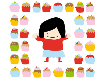 Cupcake Mania design illustration