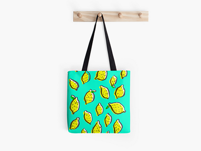 Lemons Totebag brushpen color graphicdesign illustration pattern